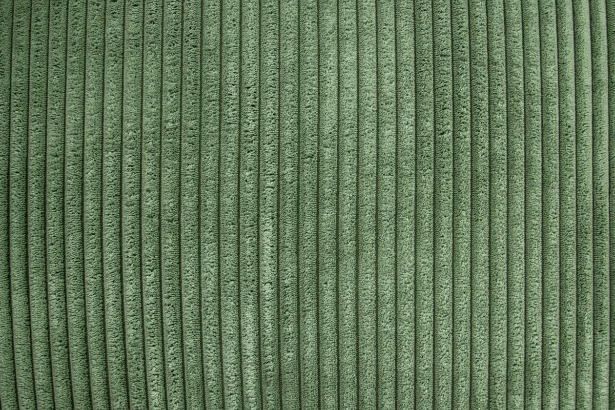 Poundex F8820 4 pc sage green corduroy fabric sectional sofa with rounded arms and ottoman