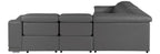 Global United 9762DG-5PC 5 pc DivanItalia dark grey italian leather power reclining sectional sofa adjustable headrests