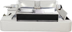 Zoya Ice Faux Leather Modern Queen Bed with Massage Lounge, Bluetooth Speakers & Reading Lights